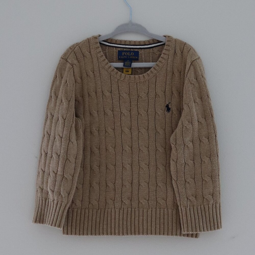 Polo Ralph Lauren Sweater Cable Knit Camel Boys Size 3